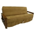 thumbnail image 1 of Blazing Needles Solid Microsuede Double Corded 8 to 9-inch Full Futon Slipcover-Color:Camel, 1 of 5