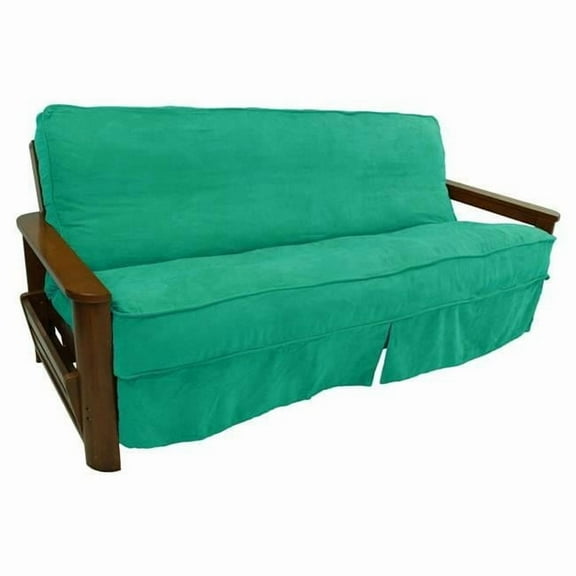 Blazing Needles  8 to 9 in. Solid Microsuede Double Corded Full Futon Slipcover, Emerald