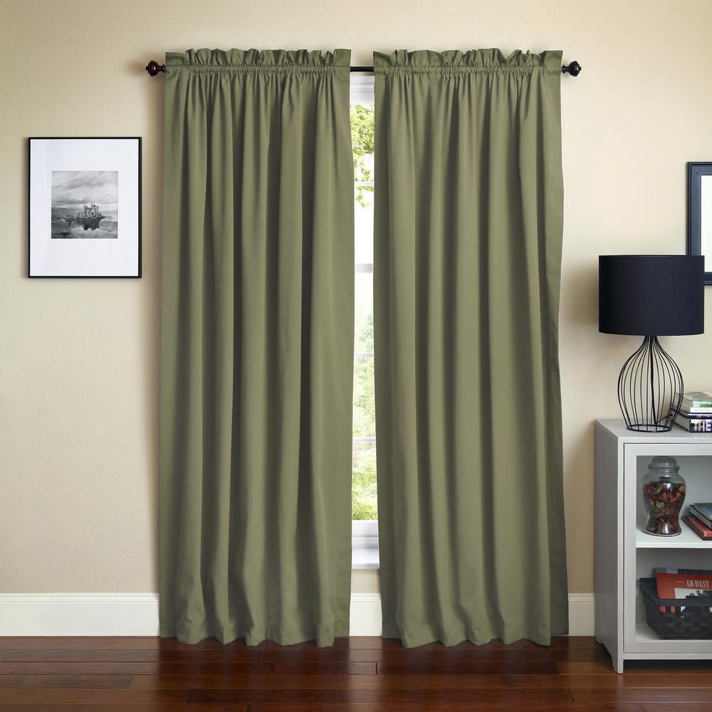 Blazing Needles Twill Curtain Panels