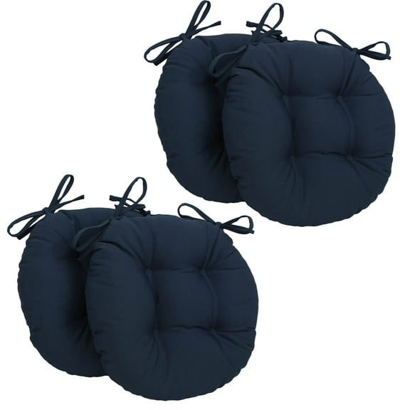 16-inch Solid Twill Round Tufted Chair Cushions (Set of 4)