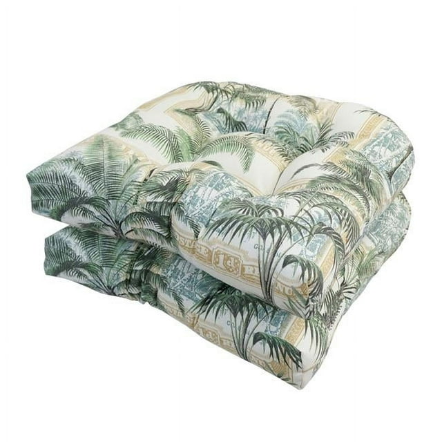 Blazing Needles 93184-4CH-OD-154 19 in. U-Shaped Dining Chair Cushions, Keybiscayne Windswept - Set of 4