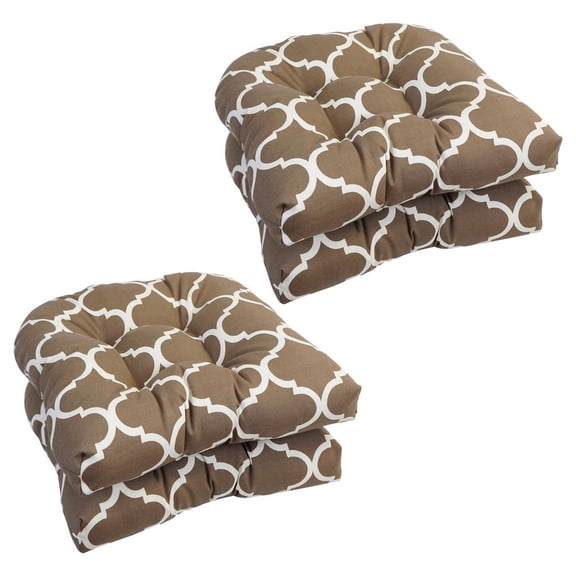 Blazing Needles 93184-4CH-OD-160 19 in. U-Shaped Dining Chair Cushions, Landview Mocha - Set of 4