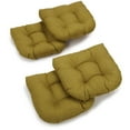 thumbnail image 1 of Blazing Needles 93184-4CH-REO-SOL-02 19 in. U-Shaped Solid Spun Polyester Tufted Dining Chair Cushions, Avocado - Set of 4, 1 of 3