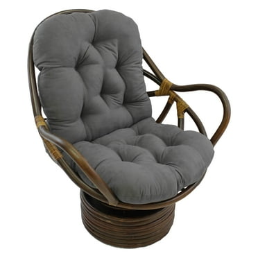 48-inch by 24-inch Solid Micro Suede Swivel Rocker Cushion - Grey