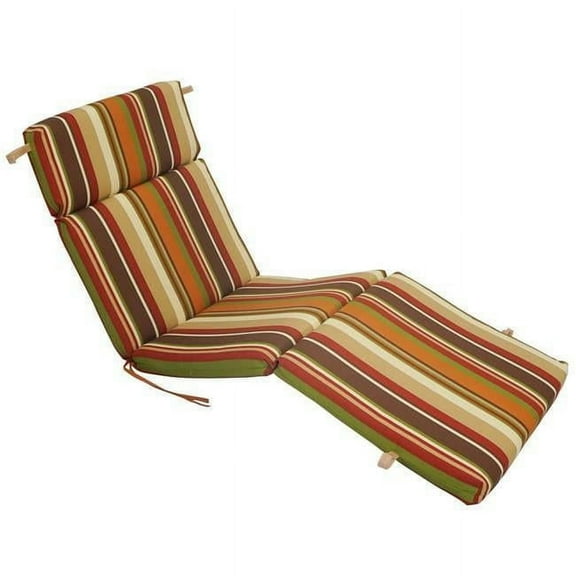 Blazing Needles 93475-OD-066 72 x 24 in. Polyester Outdoor Chaise Lounge Cushion, Pine Valley Stripe