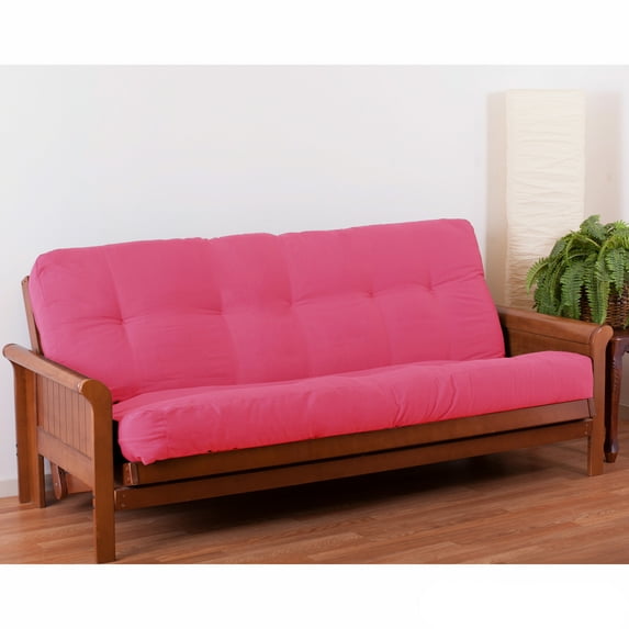 Blazing Needles Renewal 7-inch Twill Futon Mattress-Color:Bery Berry,Size:Full