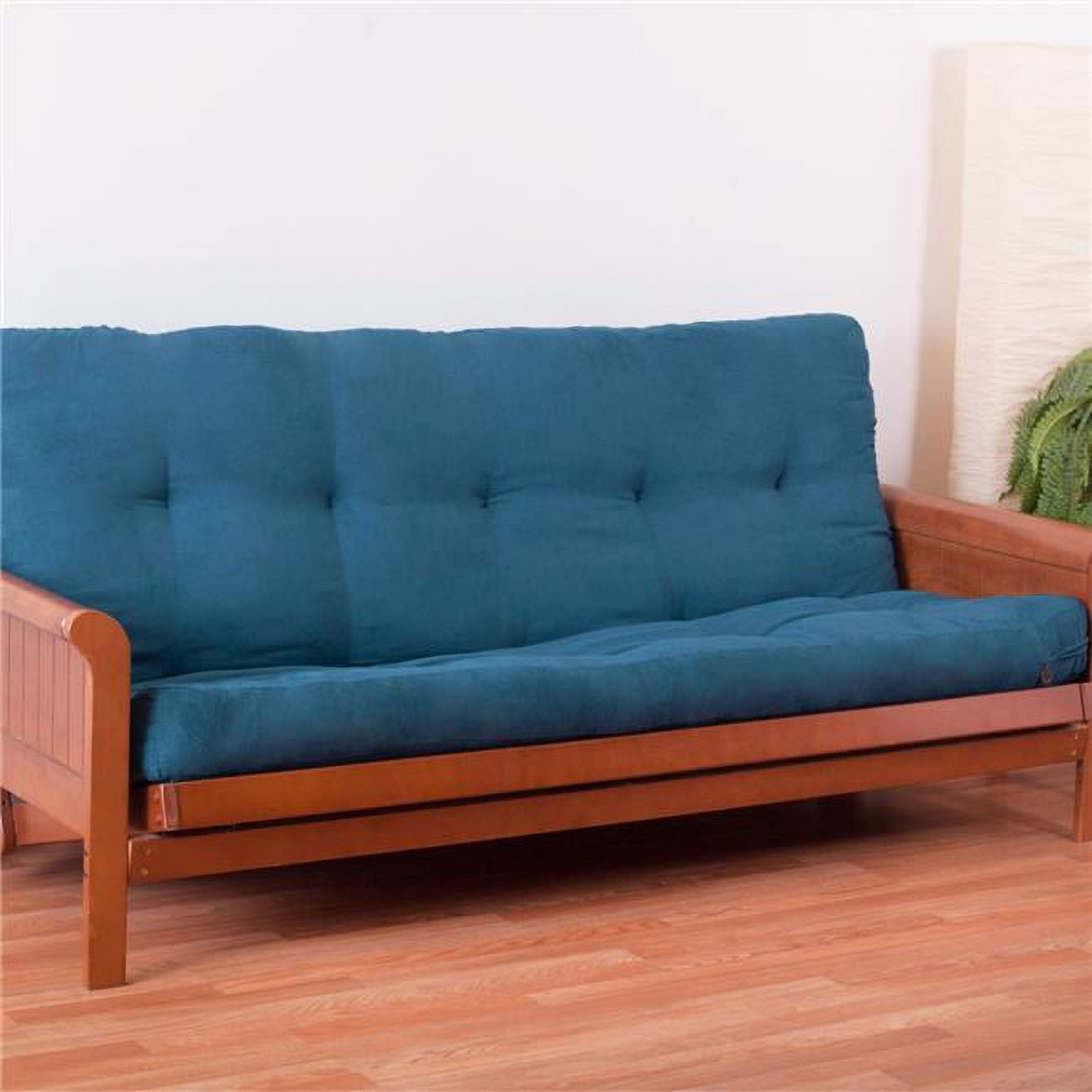 Blazing Needles 9611MSTL 6 in. Vitality Microsuede Queen Size Futon Mattress, Teal