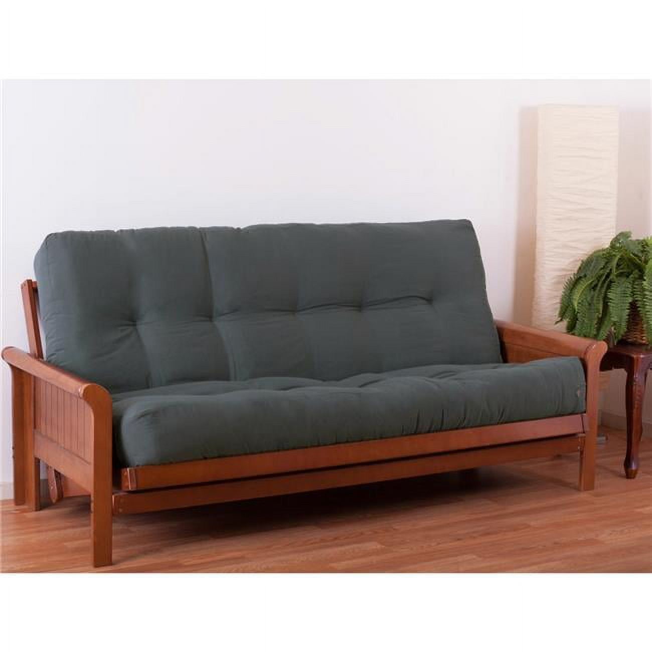 Blazing Needles 9612BTWGY 9 in. Renewal Twill Queen Size Futon Mattress, Steel Grey