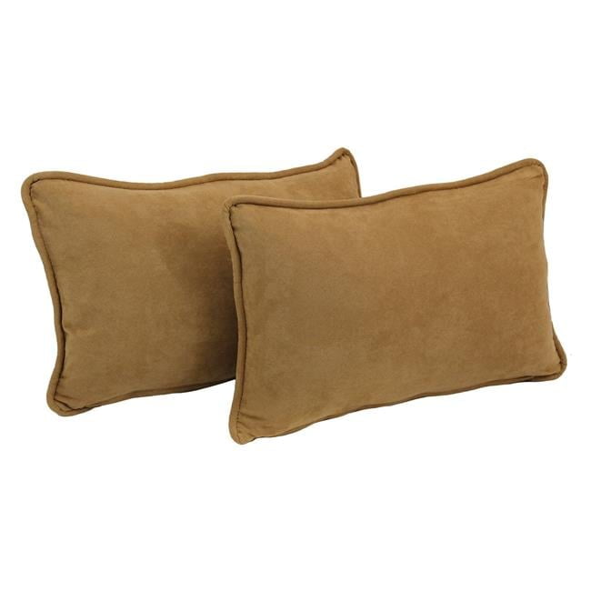 Camel Microsuede Rectangular Back Support Pillows Set