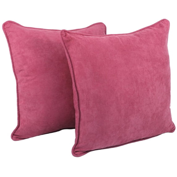 Blazing Needles 25-inch Double-corded Solid Microsuede Square Floor Pillows with Inserts (Set of 2) 9813-CD-S2-MS-BB