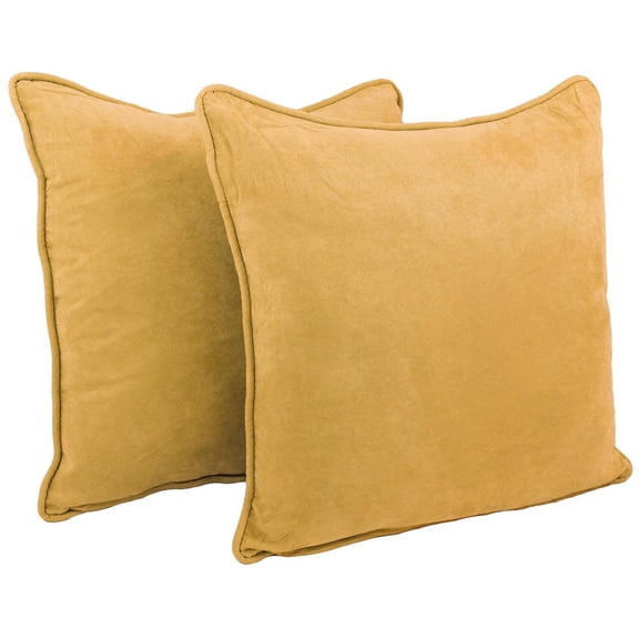 25-inch Double-corded Solid Microsuede Square Floor Pillows with Inserts (Set of 2) 9813-CD-S2-MS-LM