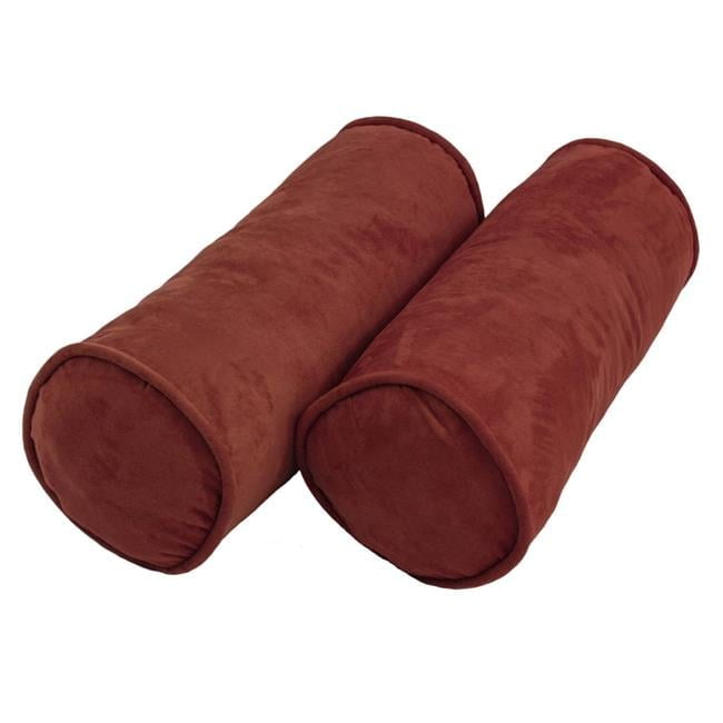Rusty Red Microsuede Bolster Pillow, 20" x 8"