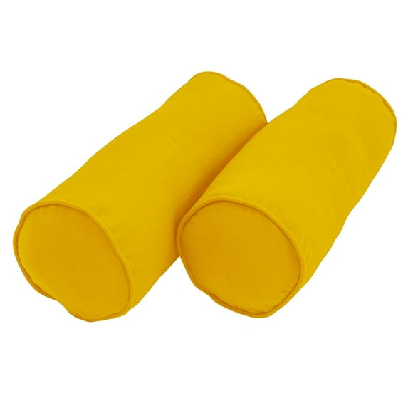Blazing Needles Twill Bolster Pillows with Cording and Inserts - Set of 2