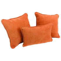Blazing Needles Double-corded Solid Microsuede Throw Pillows with Inserts (Set of 3) 9817-CD-S3-MS-TD