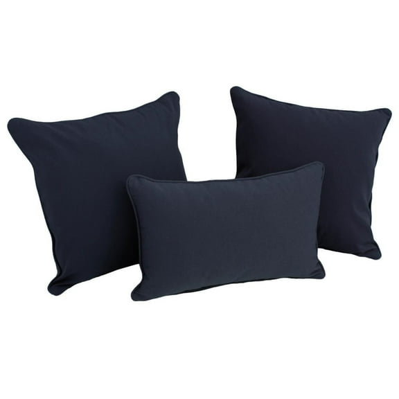 Belen Kox Double-corded Solid Twill Throw Pillows with Inserts (Set of 3)