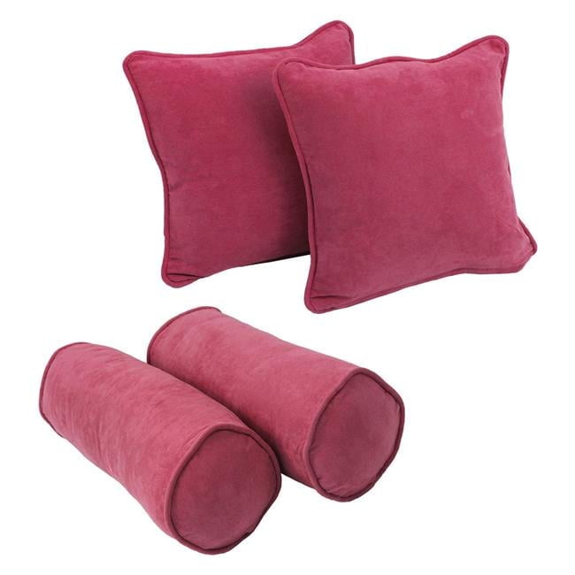 Bery Berry Microsuede Corded Throw Pillow and Bolster Set