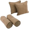 thumbnail image 1 of Blazing Needles 9818-CD-S4-MS-JV Double-Corded Solid Microsuede Throw Pillows with Inserts, Java - Set of 4, 1 of 2