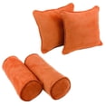 thumbnail image 1 of Blazing Needles 9818-CD-S4-MS-TD Double-Corded Solid Microsuede Throw Pillows with Inserts, Tangerine Dream - Set of 4, 1 of 2