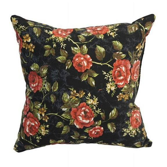 Blazing Needles 9910-S1-ID-006 17 in. Jacquard Throw Pillows with Inserts, Midnight Rose