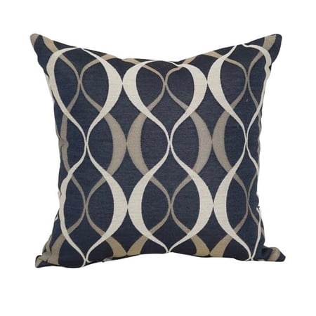 Blazing Needles 9910-S1-PO-003 17 in. Square Premium Polyester Outdoor Throw Pillow, Duo Indigo