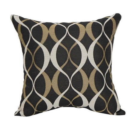 Blazing Needles 9910-S1-PO-004 17 in. Square Premium Polyester Outdoor Throw Pillow, Duo Noir
