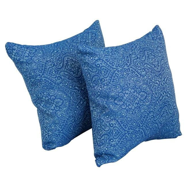 Mabul Aegean Blue Jacquard 17" Throw Pillows Set