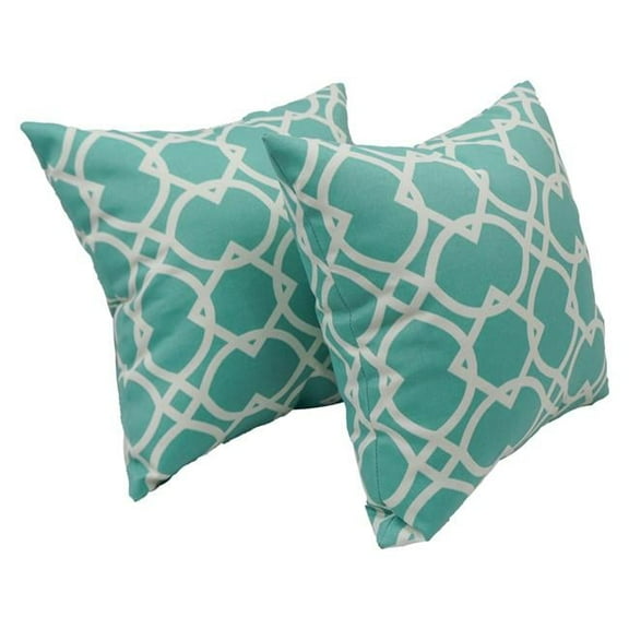 Blazing Needles 9910-S2-OD-144 17 in. Square Polyester Outdoor Throw Pillows, Elipse Pool - Set of 2