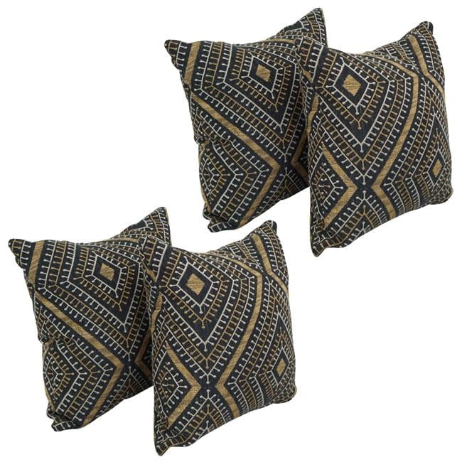 Set of 4 Colorful Southwest Print Microbead Throw Pillows