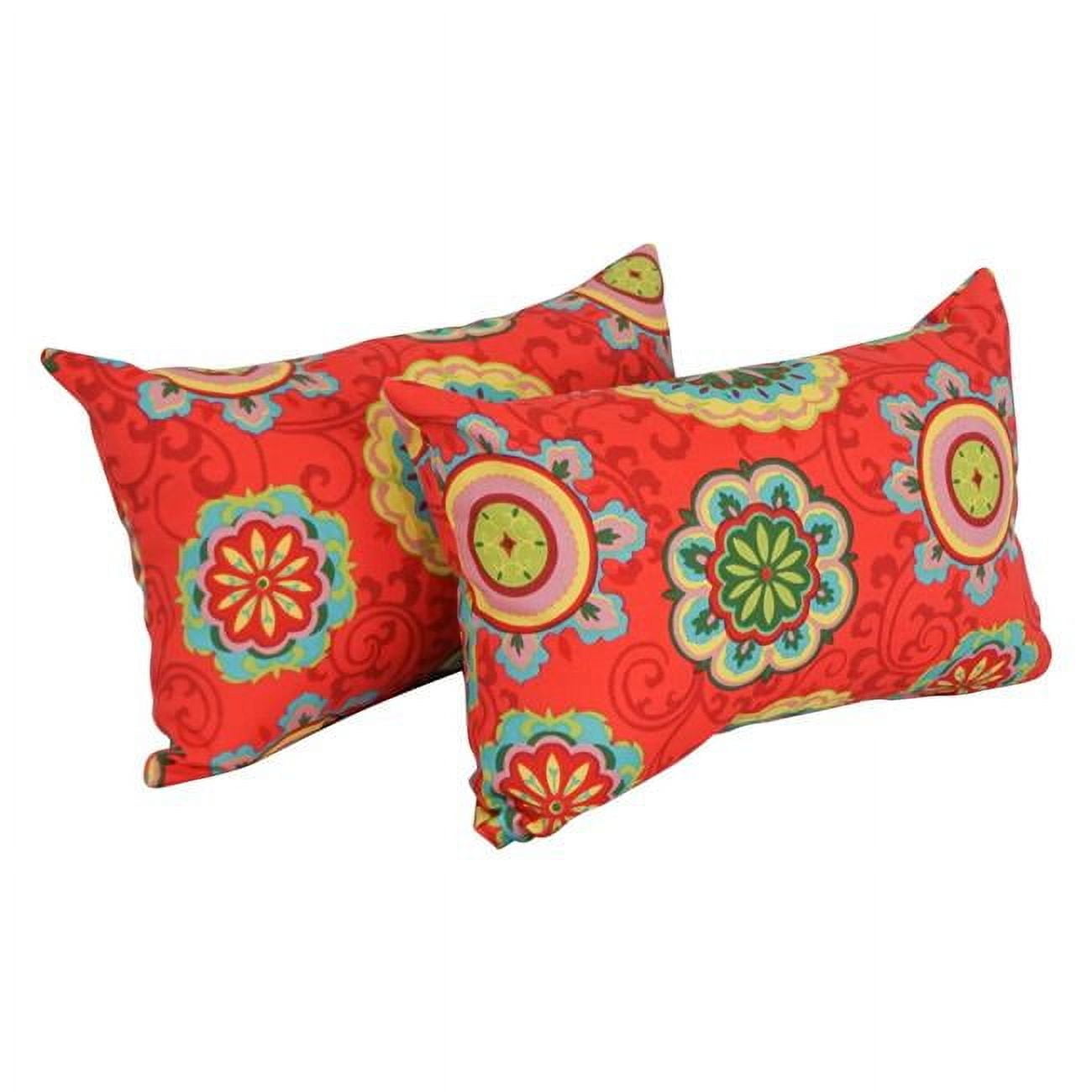 Farrington Terrace Grenadine Rectangular Outdoor Throw Pillows Set