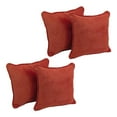 thumbnail image 1 of Blazing Needles 18-inch Double-corded Solid Microsuede Square Throw Pillows with Inserts (Set of 4) 9810-CD-S4-MS-CR, 1 of 2