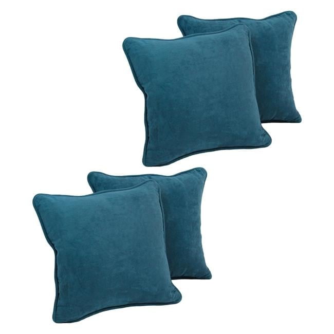 Teal Microsuede Square Throw Pillow Set with Polyester Insert