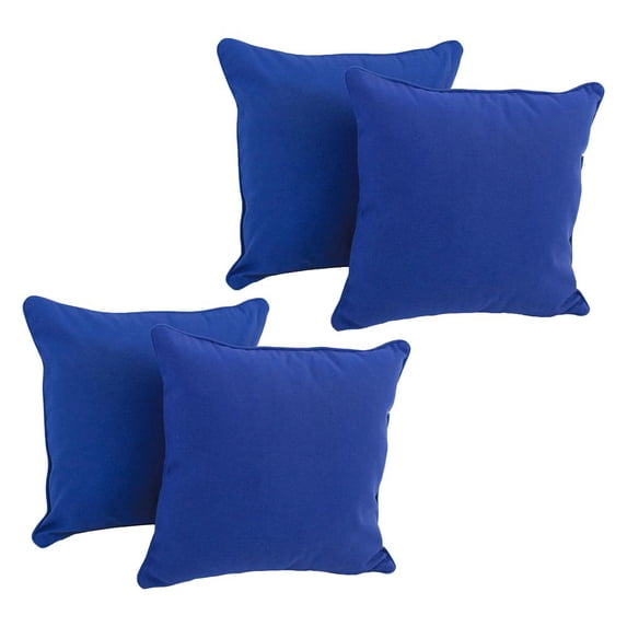 18-inch Double-corded Solid Twill Square Throw Pillows with Inserts (Set of 4) 9810-CD-S4-TW-RB