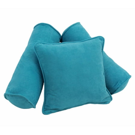 Blazing Needles Double-corded Solid Microsuede Throw Pillows with Inserts (Set of 3)