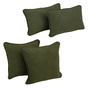 Blazing Needles Double-corded Solid Microsuede Throw Pillows with Inserts (Set of 4)  9819-CD-S4-MS-HG