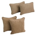 thumbnail image 1 of Blazing Needles Double-Corded Solid Microsuede Throw Pillows with Inserts, Java - Set of 4, 1 of 2