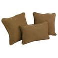 thumbnail image 1 of Blazing Needles 9817-CD-S3-MS-SB Double-Corded Solid Microsuede Throw Pillows with Inserts, Saddle Brown - Set of 3, 1 of 2