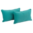 thumbnail image 1 of 20-inch by 12-inch Double-corded Solid Twill Back Support Pillows with Inserts (Set of 2), Aqua Blue, 1 of 5