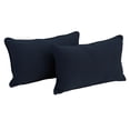 thumbnail image 1 of 20-inch by 12-inch Double-corded Solid Twill Back Support Pillows with Inserts (Set of 2), Navy, 1 of 5
