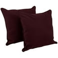 thumbnail image 1 of 25-inch Double-corded Solid Twill Square Floor Pillows with Inserts (Set of 2), Burgundy, 1 of 3