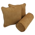 thumbnail image 1 of Double-corded Solid Microsuede Throw Pillows with Inserts (Set of 3) - Camel, 1 of 2
