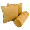 thumbnail image 1 of Blazing Needles Double-corded Solid Microsuede Throw Pillows with Inserts (Set of 3)-Style:Lemon, 1 of 2