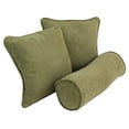 thumbnail image 1 of Double-corded Solid Microsuede Throw Pillows with Inserts (Set of 3) Sage Green, 1 of 2