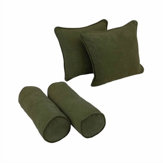 Double-corded Solid Microsuede Throw Pillows with Inserts (Set of 4) 9818-CD-S4-MS-HG