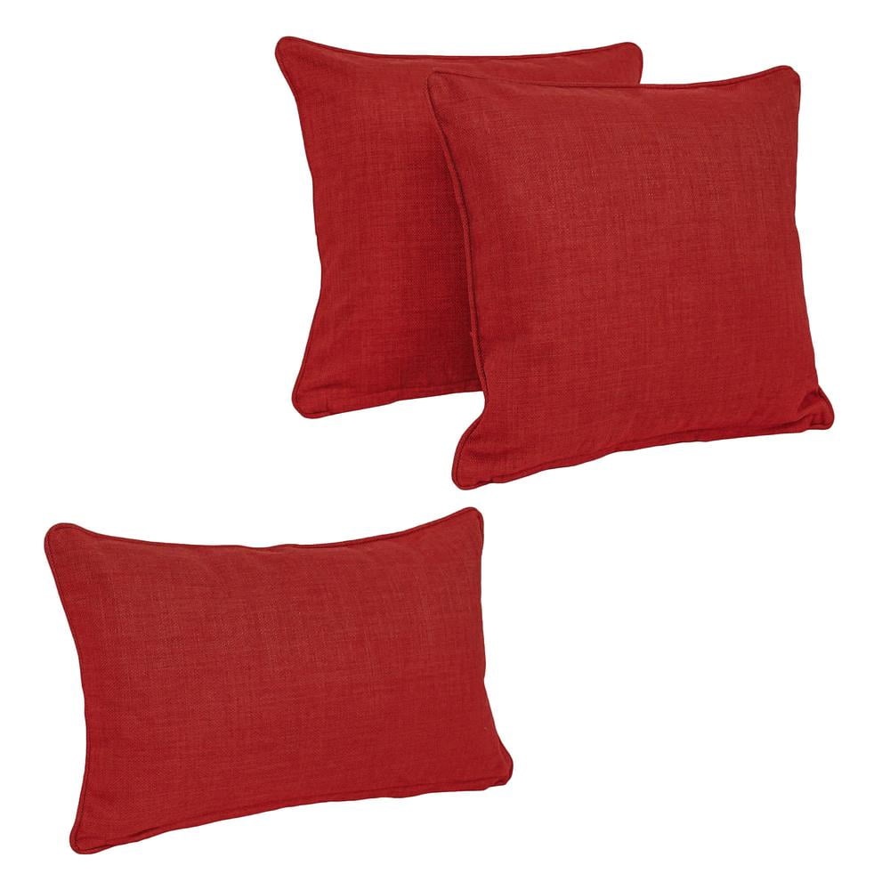 Blazing Needles Microsuede Bolster Pillow Set, 20x8 Inches | Set Of 2, Cardinal Red