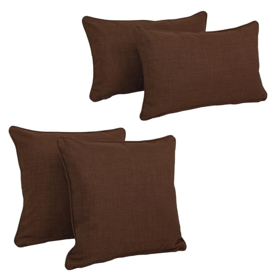 Blazing Needles Indoor/Outdoor Spun Polyester Throw Pillows (Set of 4) - Cocoa