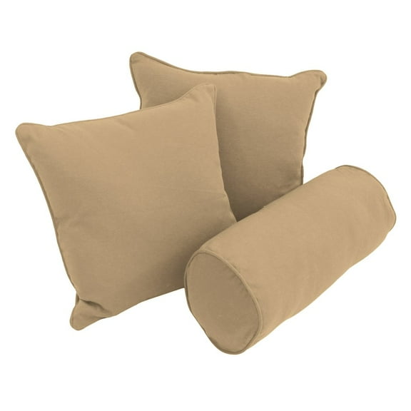 Blazing Needles Double-corded Solid Twill Throw Pillows with Inserts (Set of 3)
