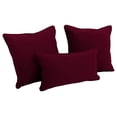 thumbnail image 1 of Blazing Needles 9817-S3-CD-TW-BG Double-Corded Solid Twill Throw Pillows with Inserts (Set of 3), Burgundy, 1 of 2