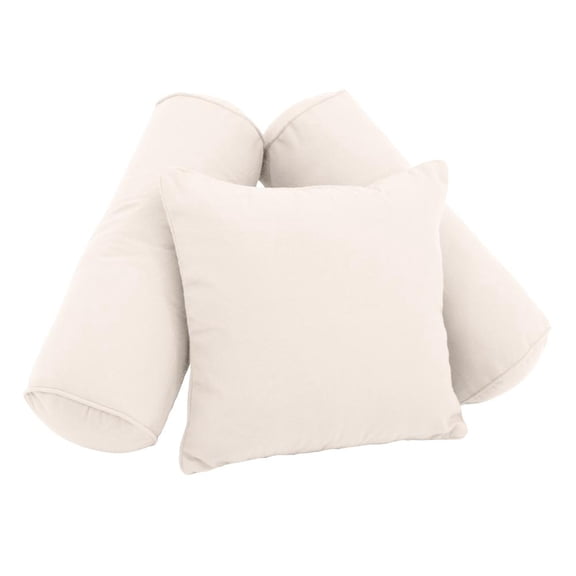 Blazing Needles 9816-S3-CD-TW-EG Double-Corded Solid Twill Throw Pillows with Inserts (Set of 3), Natural