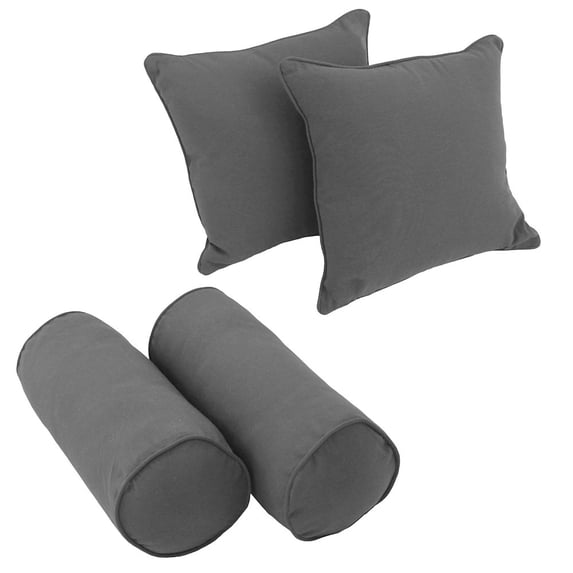 Blazing Needles Double-corded Solid Twill Throw Pillows with Inserts (Set of 4)