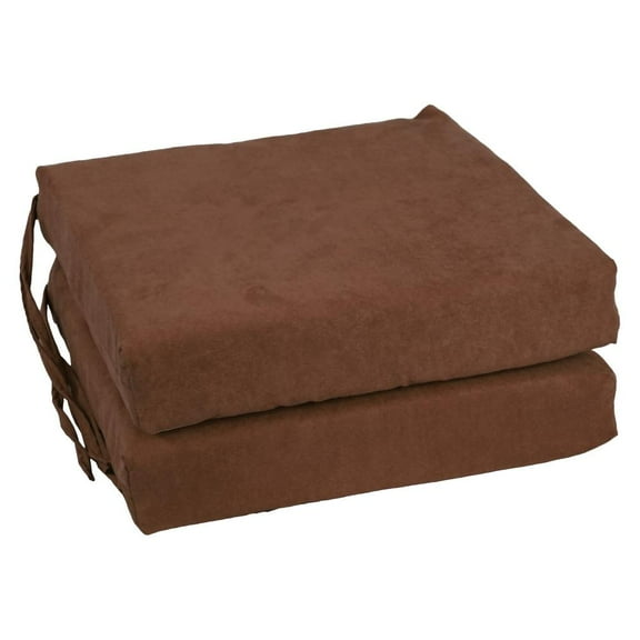 Blazing Needles Indoor 16" x 16" Microsuede Chair Cushion, Chocolate